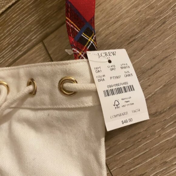 NWT J.Crew Factory Canvas Wine Tote - Picture 3 of 5